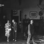 Recibidor del pazo, en una visita de los Franco.