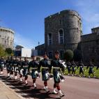 Miembros de las fuerzas armadas, en los exteriores del Castillo de Windsor.