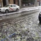 En diez minutos, Madrid se ha cubierto de blanco por la granizada.