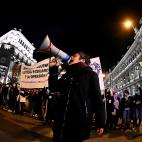 Un momento de la manifestación por el Día Internacional de la Eliminación de la Violencia contra la Mujer, este jueves en Madrid.