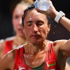 Athletics - World Athletics Championships - Doha 2019 - Women's Marathon - Doha, Qatar - September 28, 2019 Belarus' Nastassia Ivanova in action REUTERS/Dylan Martinez