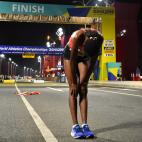 Athletics - World Athletics Championships - Doha 2019 - Women's Marathon - Doha, Qatar - September 28, 2019 Kenya's Ruth Chepngetich celebrates winning the race REUTERS/Dylan Martinez