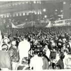 La manifestación se celebró el 16 de noviembre dado la falta de transporte público el día de la huelga. En la imagen, la Puerta del Sol durante la protesta