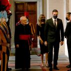 Pedro S&aacute;nchez, con el papa Francisco.