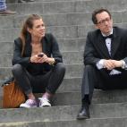 Junto a Gad Elmaleh, durante el rodaje de L'ecume des jours, en 2012