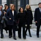 El director de la Oficina Económica del presidente del Gobierno y diputado del PP Álvaro Nadal, la ministra de Empleo en funciones, Fátima Báñez, la vicepresidenta del Ejecutivo en funciones, Soraya Sáenz de Santamaría, y el secretario d...