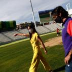 Villacís en un acto en el Estadio Vallehermoso.