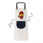 Un delantal con un se&ntilde;or gritando "&iexcl;Espa&ntilde;a!"