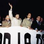 Manifestación tras el golpe de Estado del 23-F.