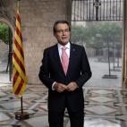 Artur Mas, durante el mensaje institucional que ha dirigido a los catalanes con motivo de la Diada de Cataluña.