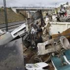 Amasijos del tren tras el accidente