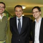 Con José Luis Rodríguez Zapatero y Sergio Gutiérrez, ex líder de Juventudes Socialistas.