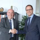 Con Joaquín Almunia.