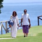 José María Aznar y Ana Botella, al sol