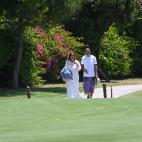 José María Aznar y Ana Botella, al sol