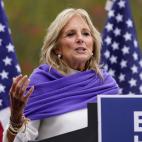 Jill Biden, el pasado 29 de octubre, de campa&ntilde;a en Westland, Michigan.