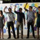 Irene Montero, Pablo Iglesias, Alberto Garzón e Íñigo Errejón.