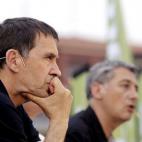 El líder de Sortu, Arnaldo Otegi, en el inicio de campaña en Irún.