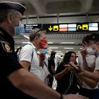 Llegada de los primeros turistas alemanes a Palma de Mallorca.