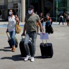 Llegada de los primeros turistas alemanes a Palma de Mallorca.