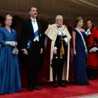 Recepci&oacute;n de los reyes por el alcalde de la City de Londres, Andrew Parmley, y su esposa, Wendy Parmley.