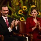 Los reyes Felipe VI y Letizia, en la abad&iacute;a de Westminster.