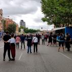 Protesta en Vallecas contra las restricciones de movilidad