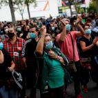 Protesta en Vallecas contra las restricciones de movilidad