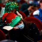 Ambiente antes del sorteo de la Lotería de Navidad celebrada en el Teatro Real de Madrid este miércoles.