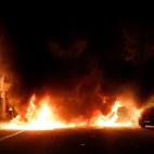 Fuego y humo en muchas calles barcelonesas
