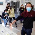 Vota el candidato de Unidas Podemos, Pablo Iglesias