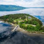 Vista aérea de la isla de Utoya.