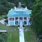 Imágenes aéreas de la boda de Jennifer López y Ben Affleck.