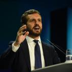 Pablo Casado, en pleno discurso