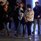 Pablo Iglesias, con su bebé, en su llegada a la sede de Unidas Podemos