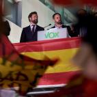Abascal y Espinosa de los Monteros celebran los resultados de Vox