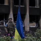 Bandera ucraniana en Izi