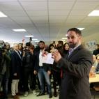 El voto de Santiago Abascal, en Madrid