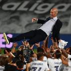 El entrenador franc&eacute;s, uno de los m&aacute;s emocionados en la celebraci&oacute;n del t&iacute;tulo