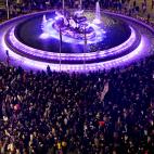 Una de las concentraciones en Madrid, a su paso por Cibeles