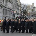 El presidente del Gobierno, Mariano Rajoy, y los del Congreso y el Senado, Jesús Posada y Pío García-Escudero, lideran la representación oficial.