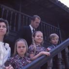 La familia real en una de su residencia de vacaciones.