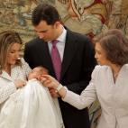En el bautizo de la princesa Leonor.