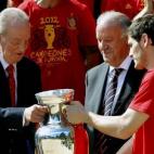 El monarca volvió a tener en Zarzuela otra Eurocopa en 2012, tras el triunfo de España en Kiev ante Italia (4-0).