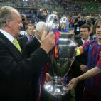 También asistió a la Copa de Europa lograda por el Barcelona de Rijkaard en París ante el Arsenal (2-1).