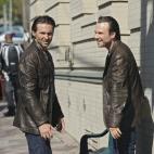 Christian Slater, a la derecha, durante el rodaje de 'Misteriosa obsesión'