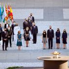 El rey Felipe VI, la reina Letizia, la infanta Sofía y la Princesa de Asturias durante el homenaje de Estado.