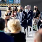 Los expresidentes del Gobierno Jose Luis Rodriguez Zapatero y Jose María Aznar durante el acto.