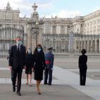 El rey Felipe VI, la reina Letizia, la princesa Leonor y la infanta Sofía a su llegada el 6 de julio a la misa funeral que se celebra; en la catedral de la Almudena, en Madrid, por todos los fallecidos a causa de la pandemia de coronavirus.
