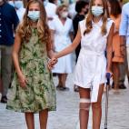 En la visita al pueblo mallorquín de Petra, localidad natal de Fray Junípero Serra. 10 de agosto de 2020.